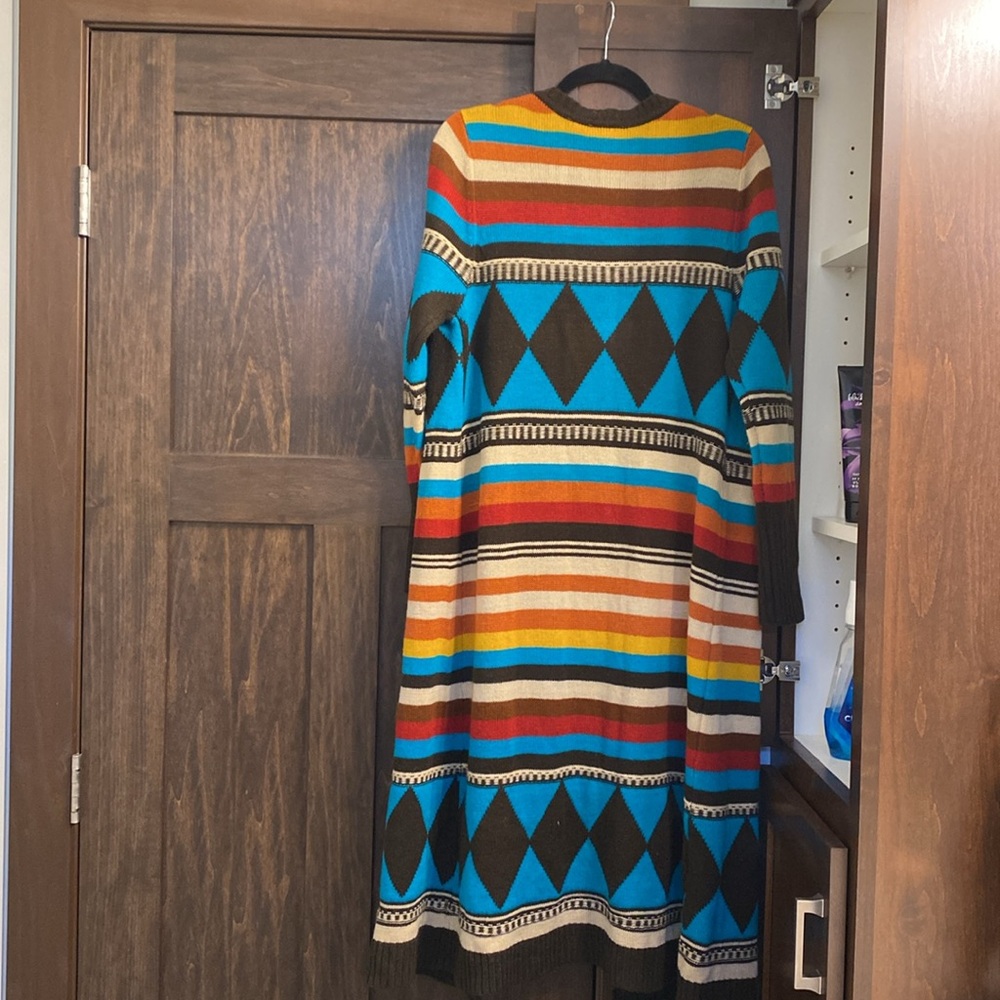 ⭐ Wrangler Vintage Colorful Western Long Cardigan Sweater - Multicolor - Picture 3 of 6